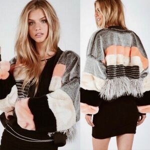 NWT YOUNG FABULOUS & BROKE On The Road Boho Faux Fur Jacket - S / M